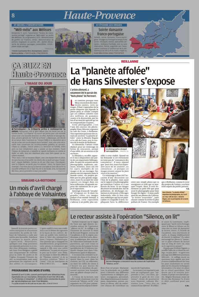 Article et photo dans "La Provence - Alpes"